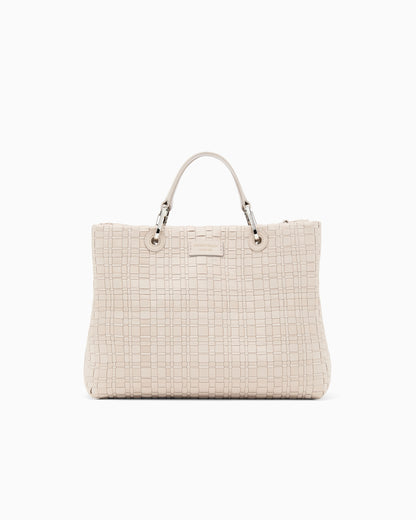 Emporio Armani MyEA medium shopper bag in woven nylon