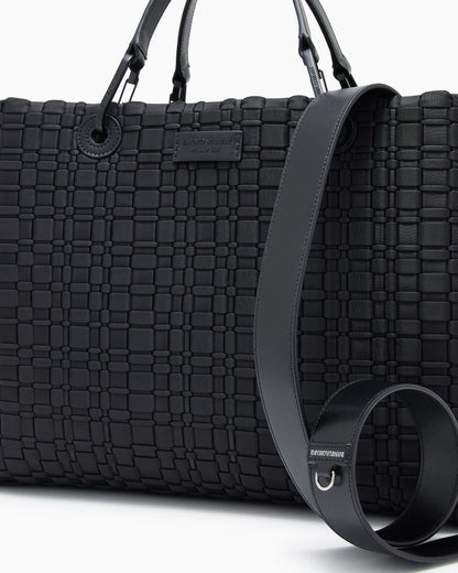 Emporio Armani MyEA medium shopper bag in woven nylon