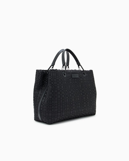 Emporio Armani MyEA medium shopper bag in woven nylon