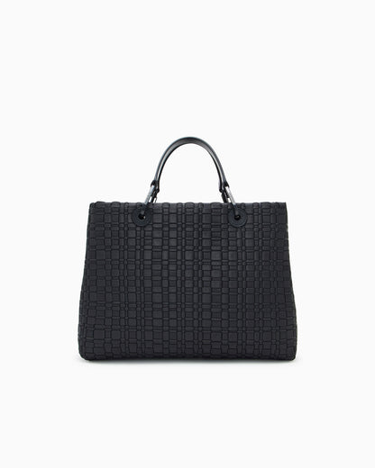 Emporio Armani MyEA medium shopper bag in woven nylon