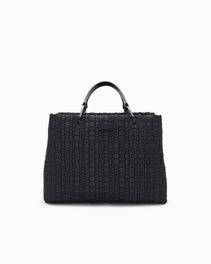 Emporio Armani MyEA medium shopper bag in woven nylon