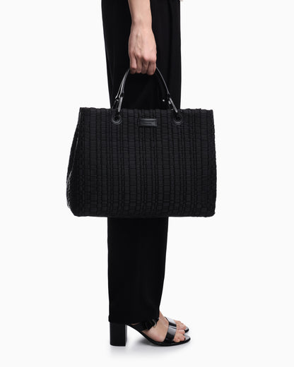 Emporio Armani MyEA medium shopper bag in woven nylon