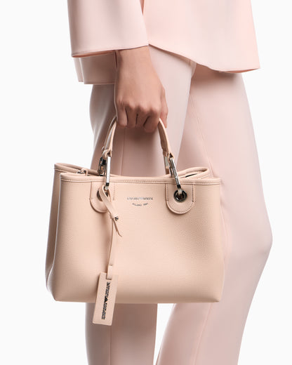 Emporio Armani Shopping bag with pebbled finish and detachable strap