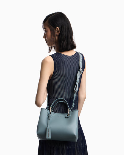 Emporio Armani Shopping bag with pebbled finish and detachable strap