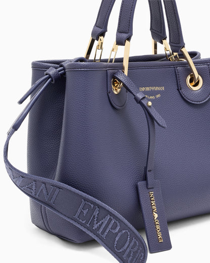 Emporio Armani Shopping bag with pebbled finish and detachable strap