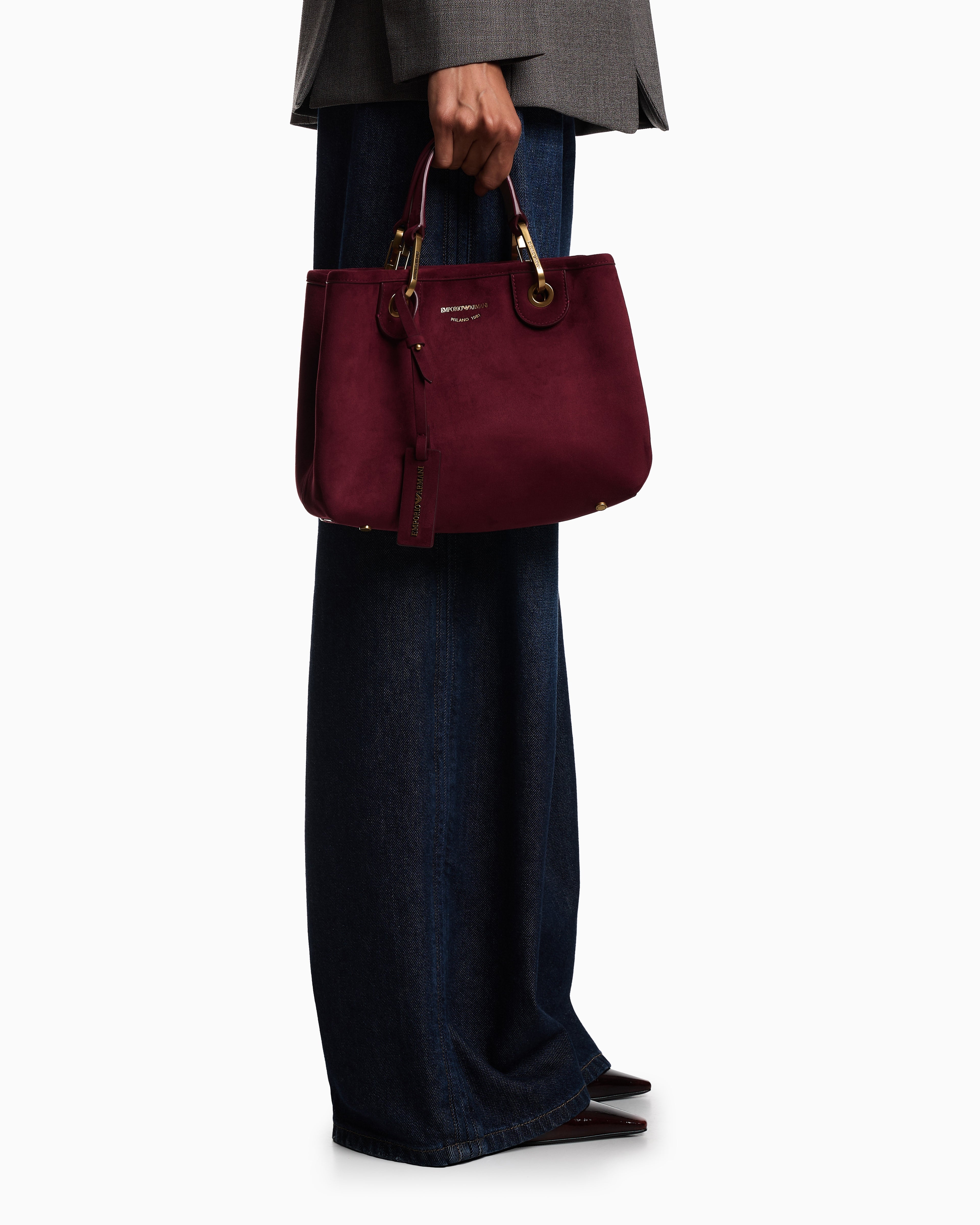 Emporio Armani Faux suede small MyEA shopper bag