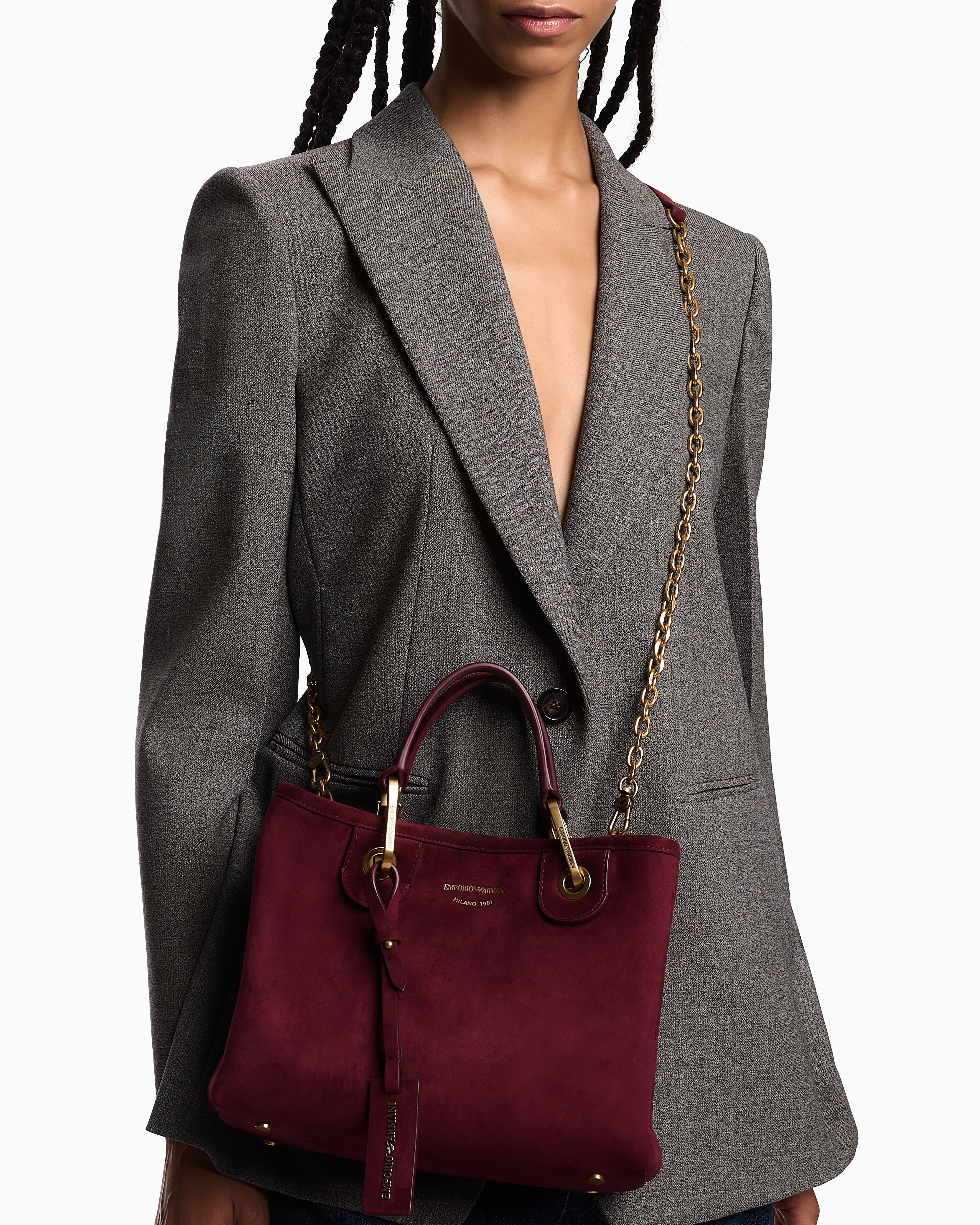 Emporio Armani Faux suede small MyEA shopper bag