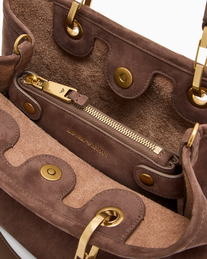 Emporio Armani Faux suede small MyEA shopper bag