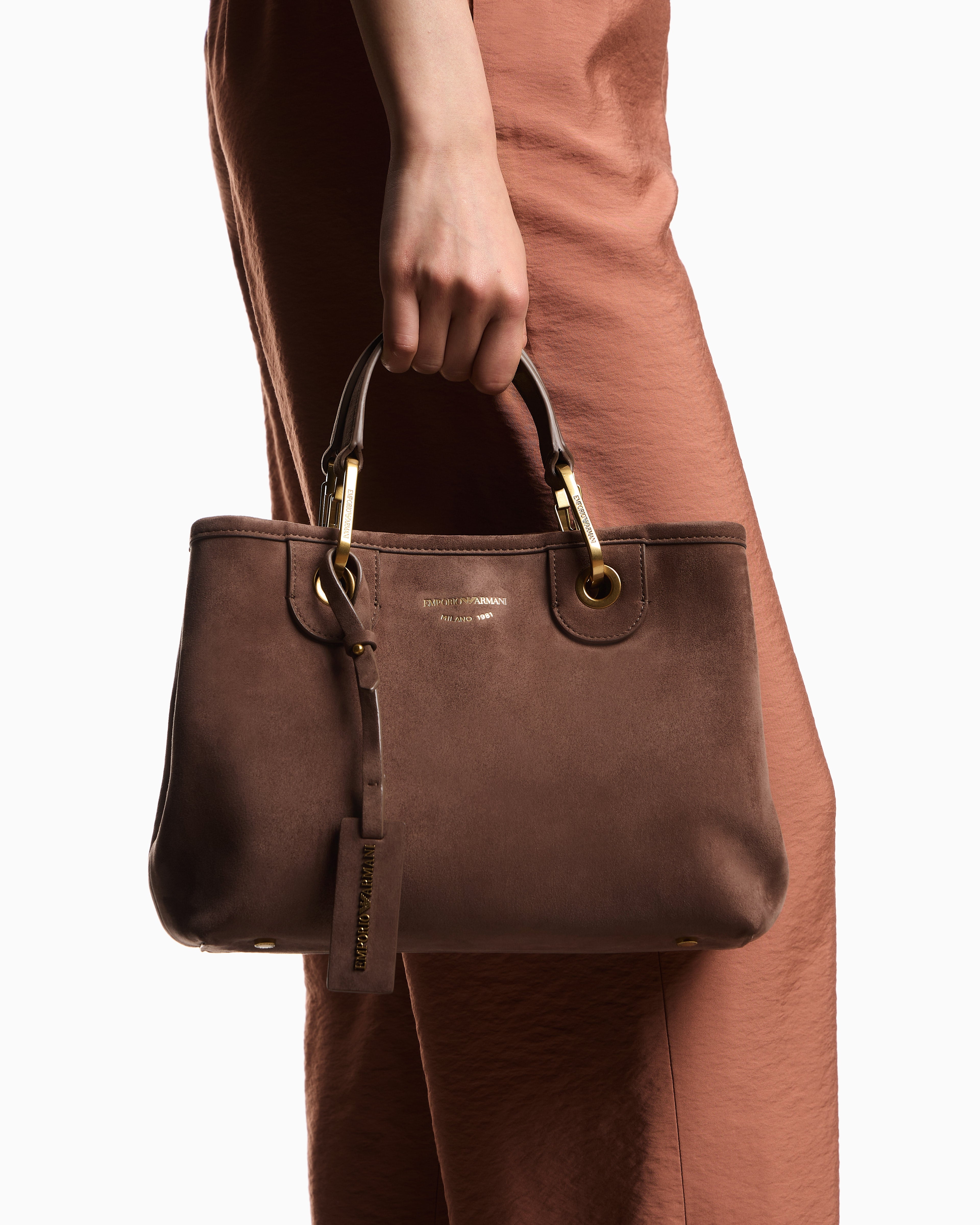 Emporio Armani Faux suede small MyEA shopper bag