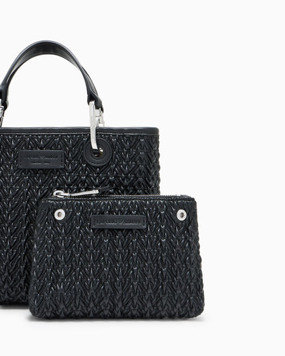 Emporio Armani Quilted-effect small MyEA shopper bag