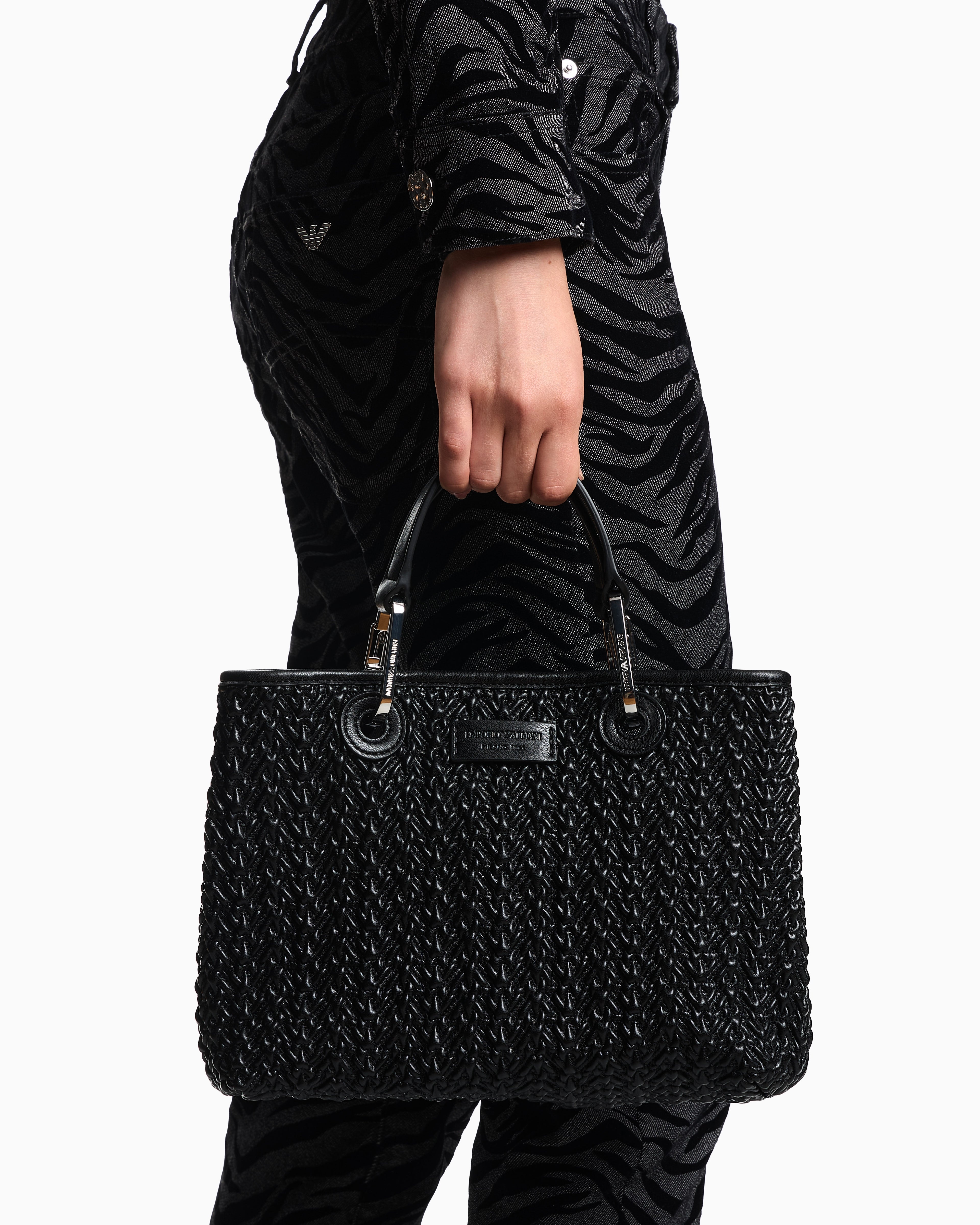 Emporio Armani Quilted-effect small MyEA shopper bag