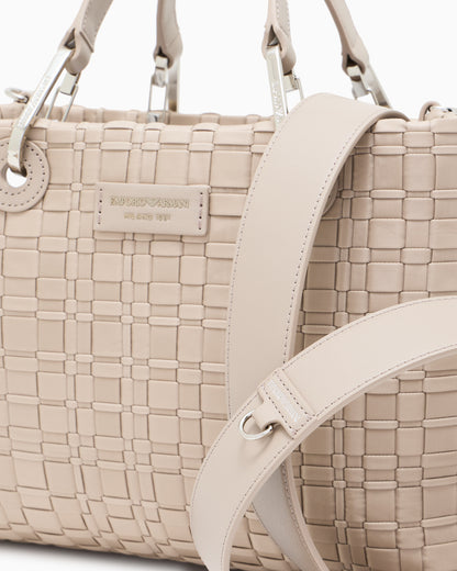 Emporio Armani MyEA small shopper bag in woven nylon
