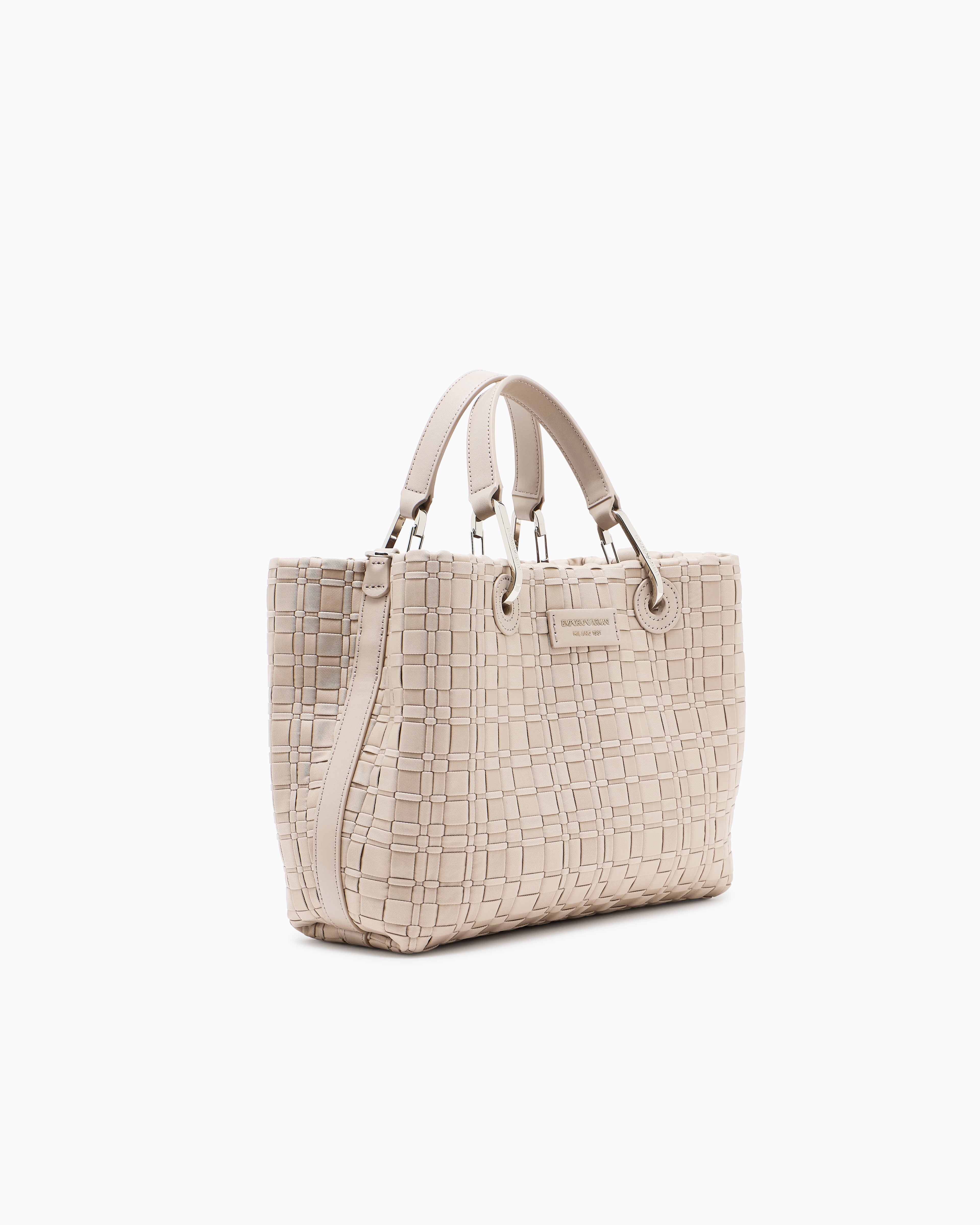Emporio Armani MyEA small shopper bag in woven nylon