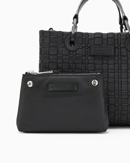 Emporio Armani MyEA small shopper bag in woven nylon