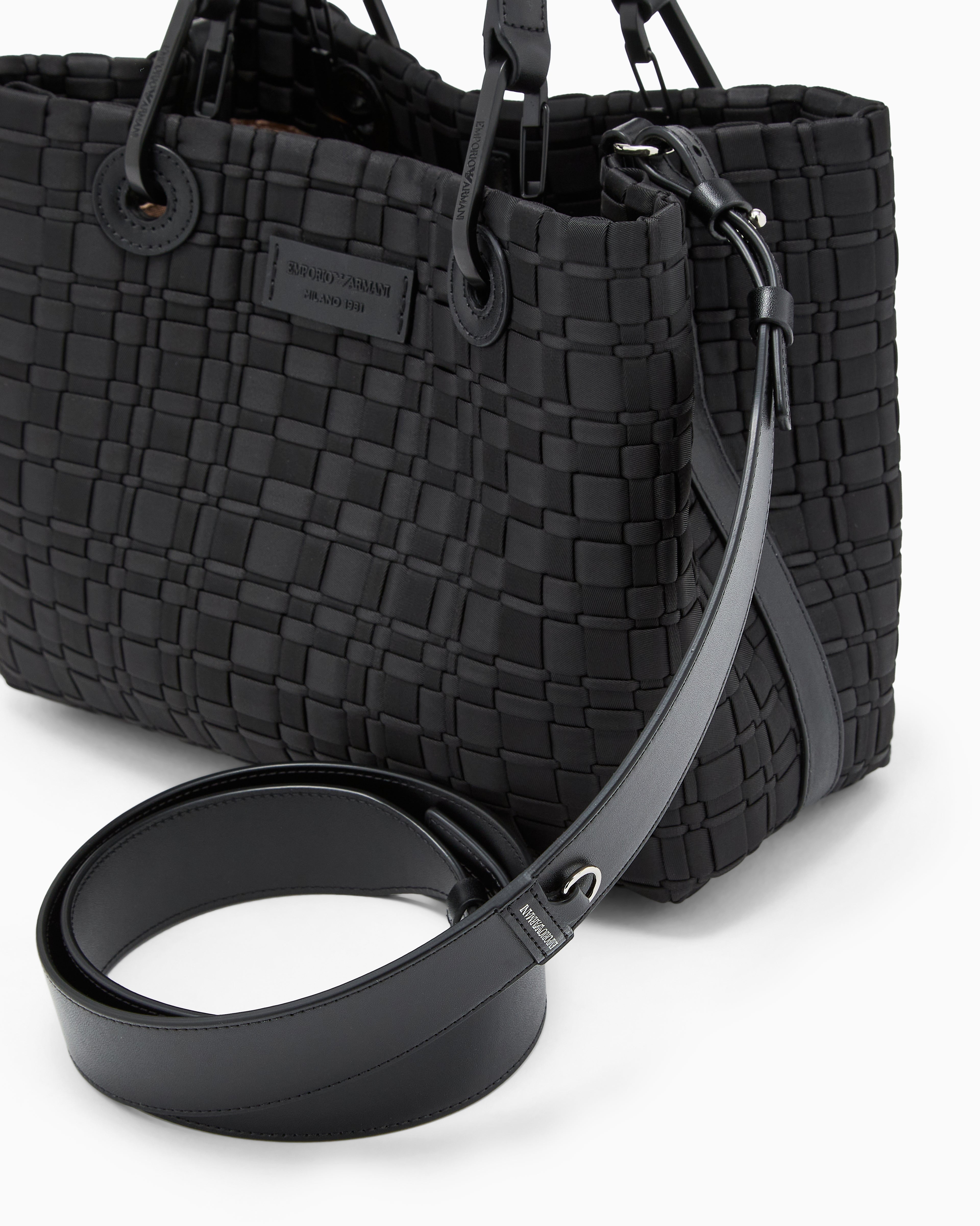 Emporio Armani MyEA small shopper bag in woven nylon