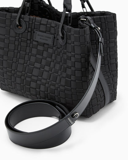 Emporio Armani MyEA small shopper bag in woven nylon