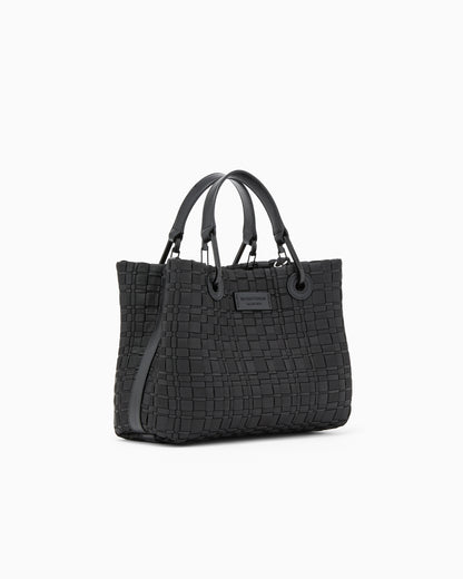 Emporio Armani MyEA small shopper bag in woven nylon