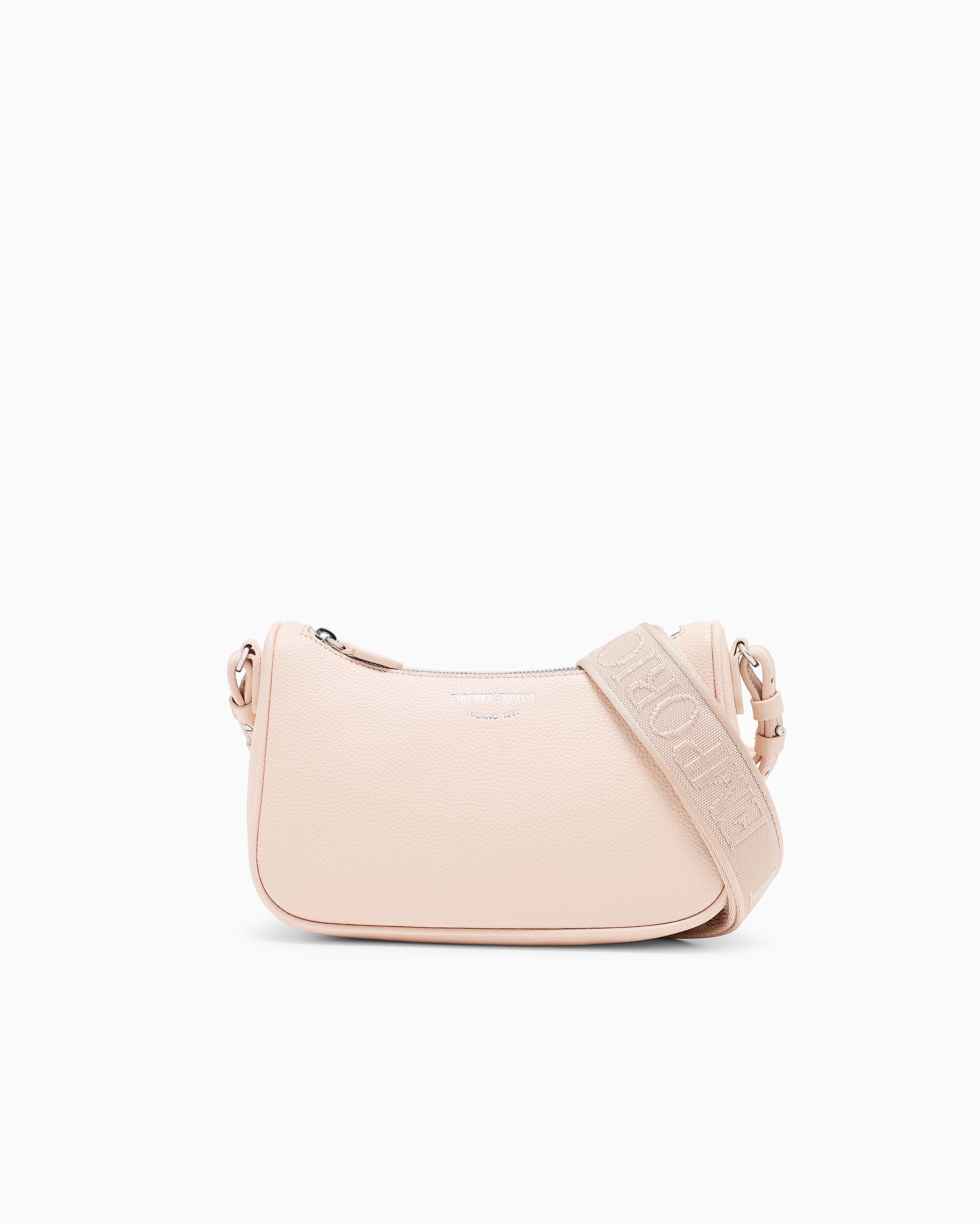 Emporio Armani Pebbled shoulder bag with a zip closure and adjustable strap