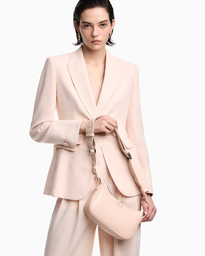Emporio Armani Pebbled shoulder bag with a zip closure and adjustable strap
