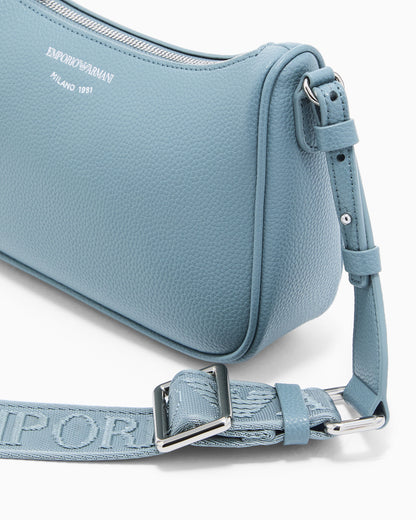 Emporio Armani Pebbled shoulder bag with a zip closure and adjustable strap