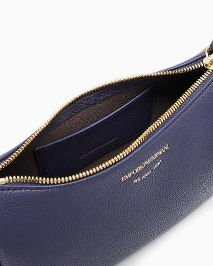 Emporio Armani Pebbled shoulder bag with a zip closure and adjustable strap