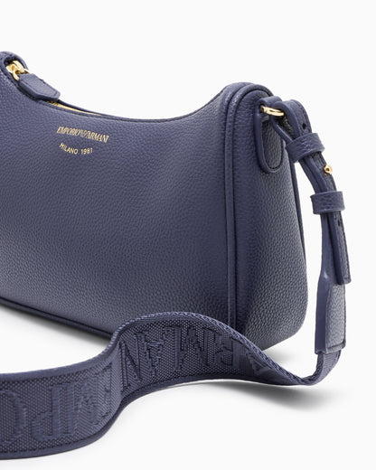 Emporio Armani Pebbled shoulder bag with a zip closure and adjustable strap
