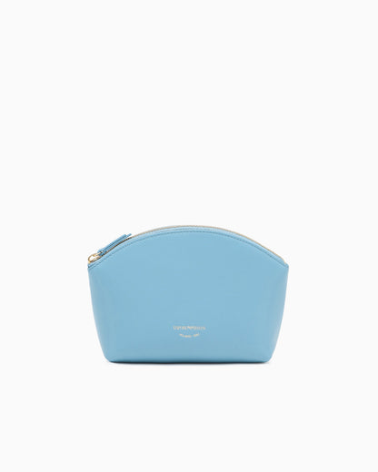 Emporio Armani Beauty case textured leather with gold-toned zip