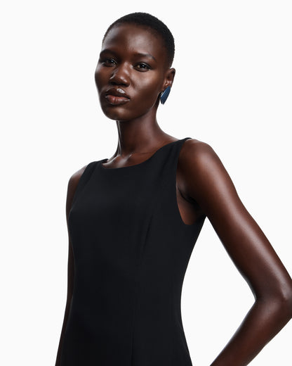 Emporio Armani Waffle-weave technical fabric sheath dress