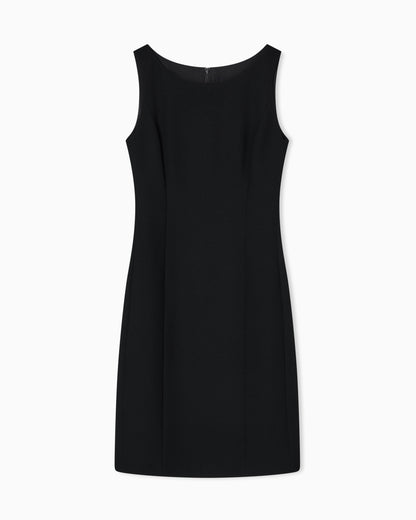 Emporio Armani Waffle-weave technical fabric sheath dress