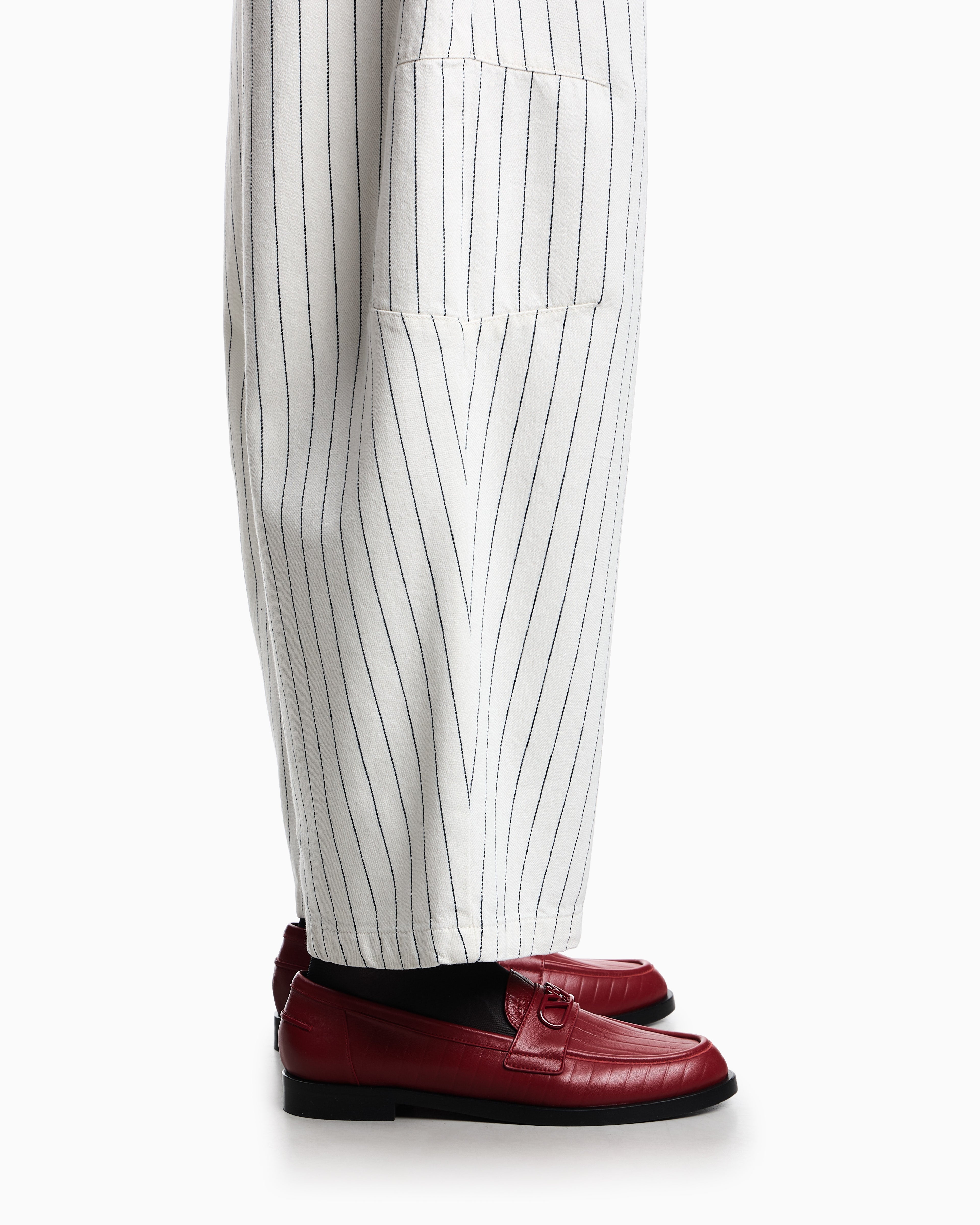 Emporio Armani Garment-dyed striped bull trousers