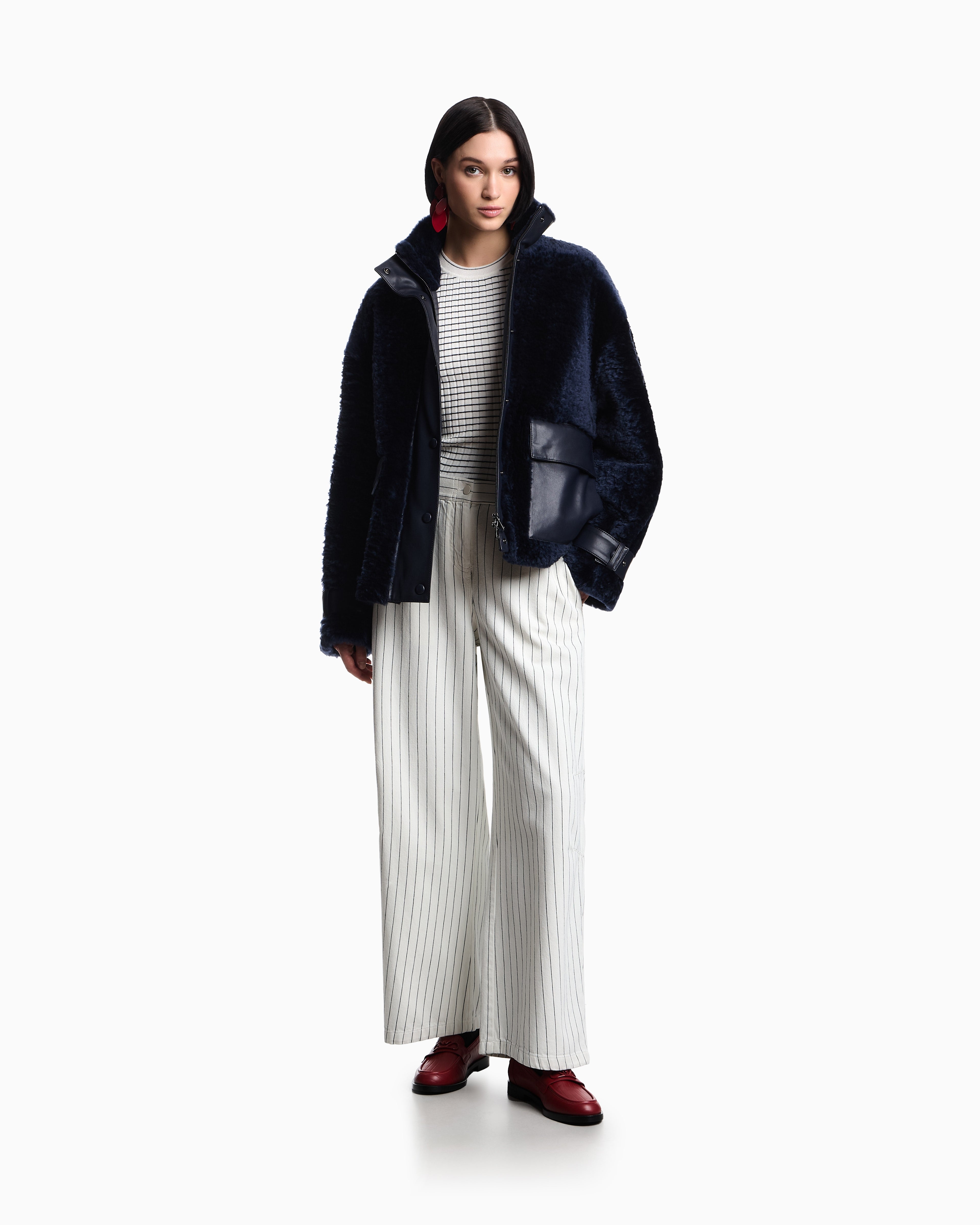 Emporio Armani Garment-dyed striped bull trousers