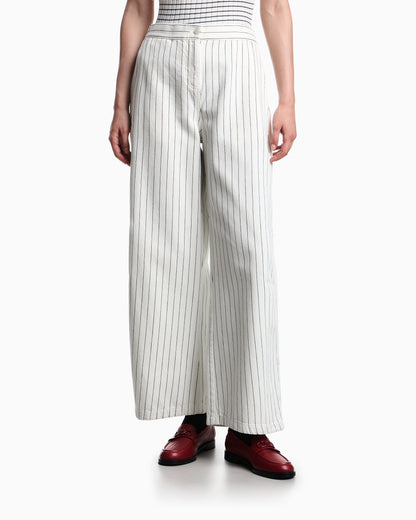 Emporio Armani Garment-dyed striped bull trousers