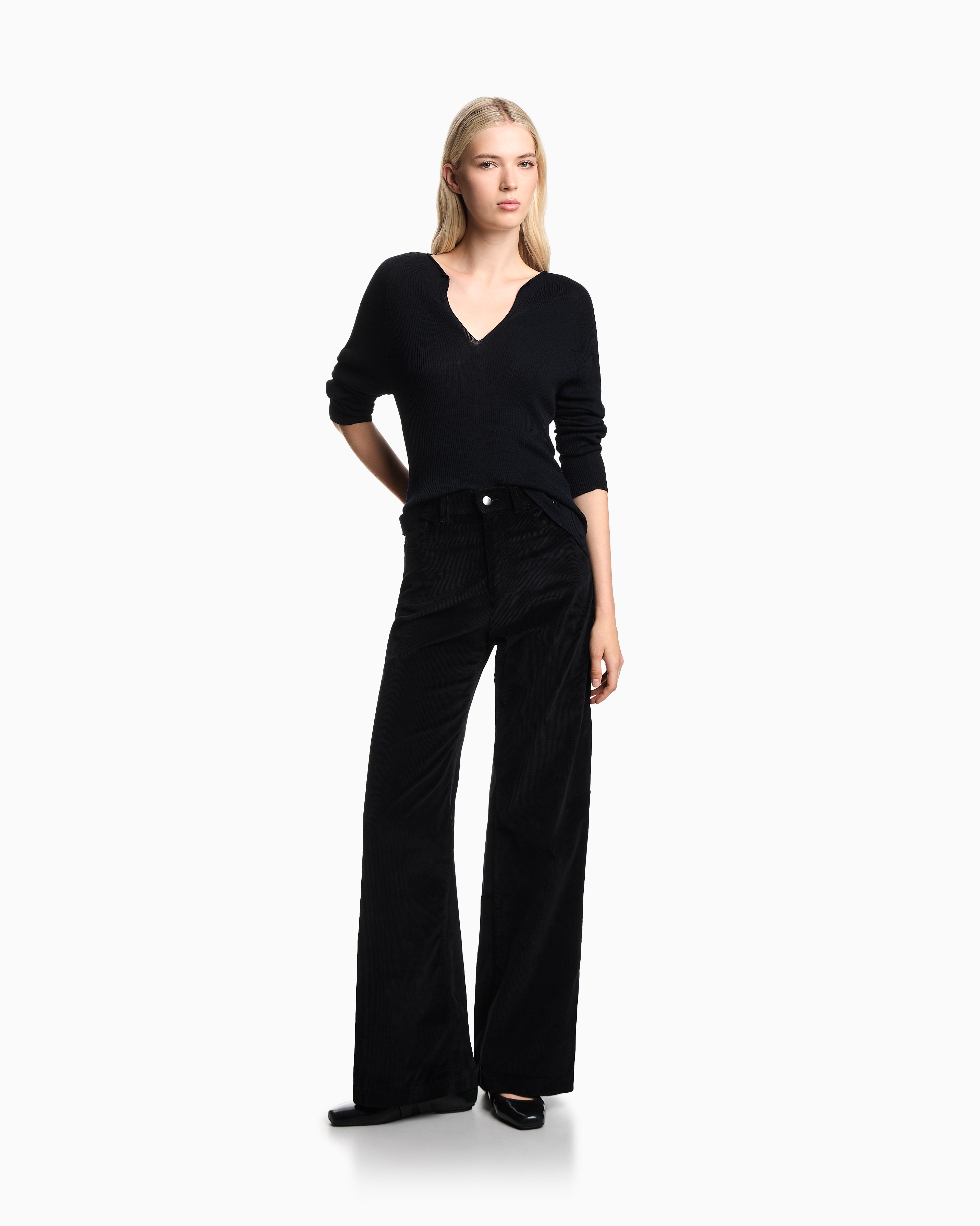 Emporio Armani J14 regular-fit garment-dyed corduroy trousers