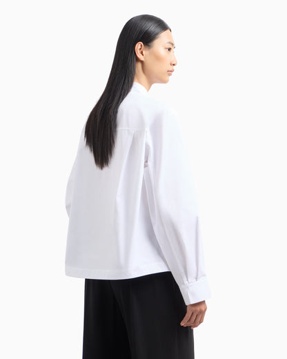 Emporio Armani Brushed cotton shirt with shaped hem