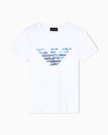 Emporio Armani T-shirt regular fit in lightweight stretch cotton jersey