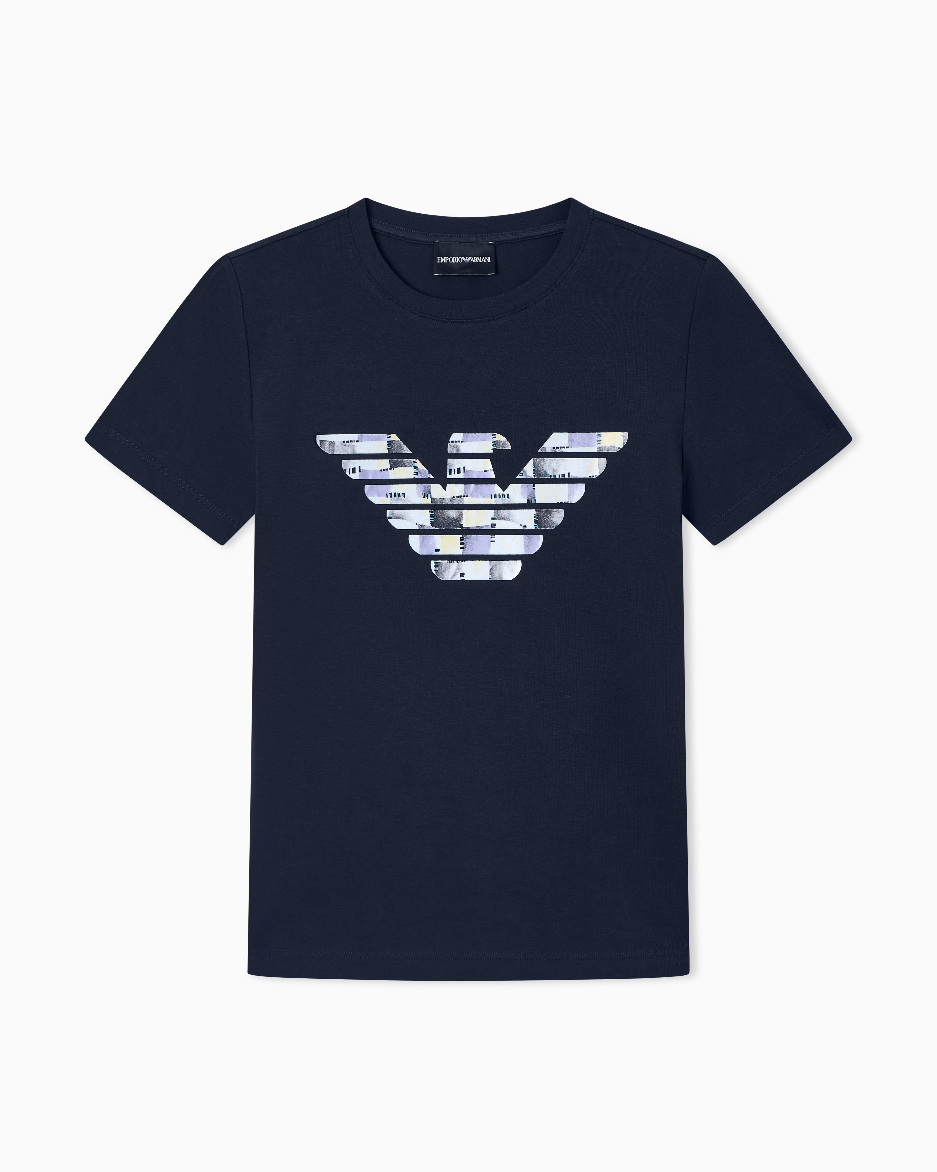Emporio Armani T-shirt regular fit in lightweight stretch cotton jersey