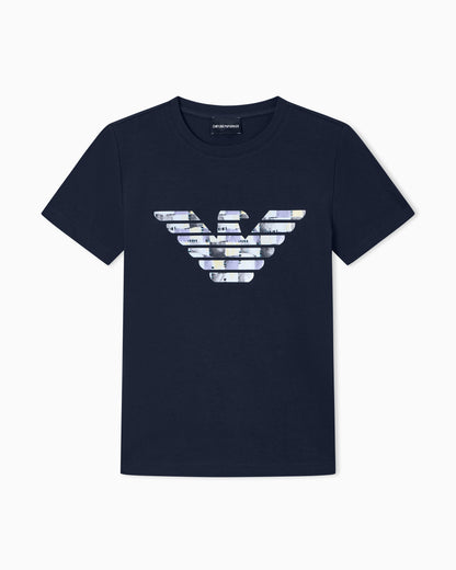 Emporio Armani T-shirt regular fit in lightweight stretch cotton jersey