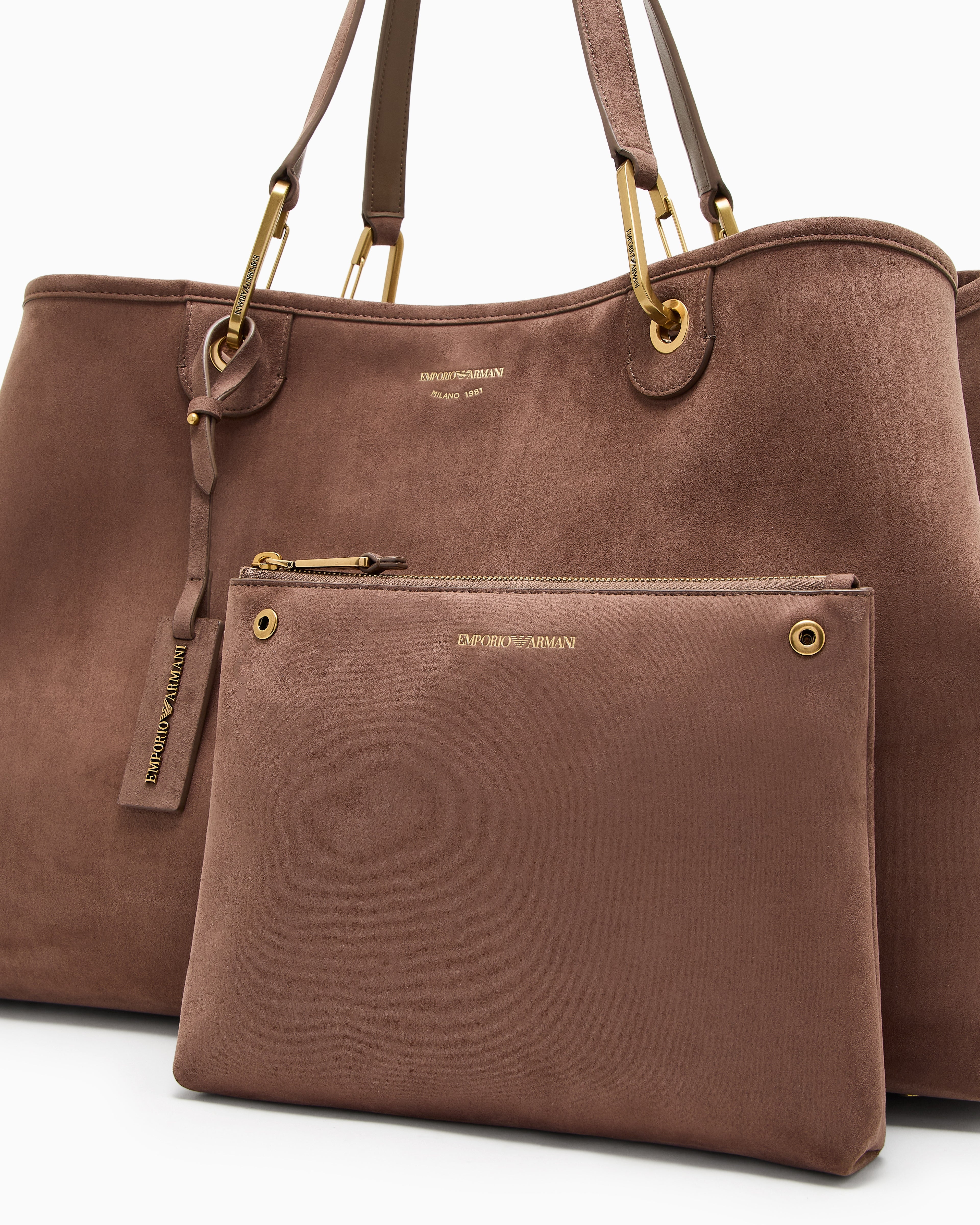 Emporio Armani Faux suede large MyEA shopper bag