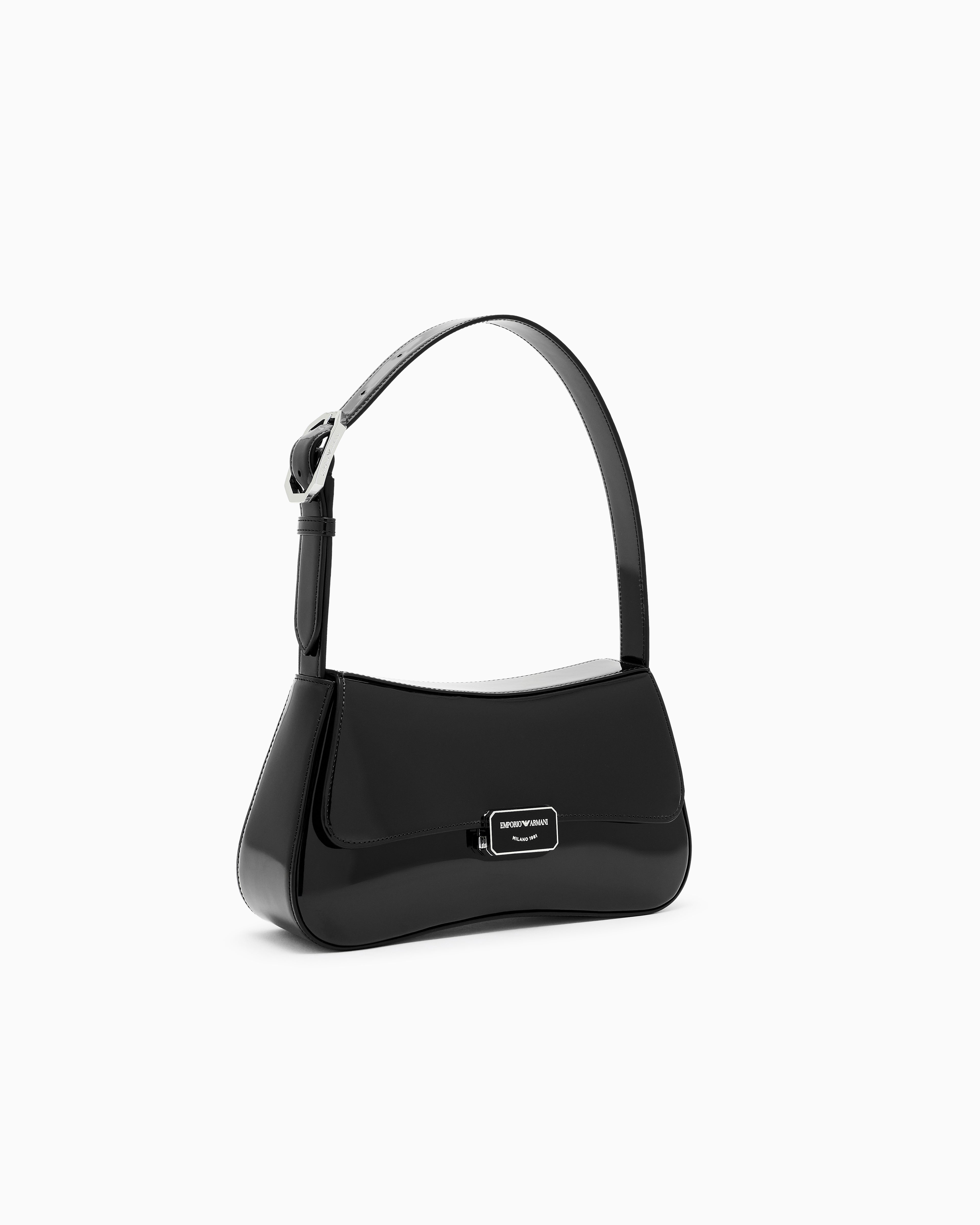 Emporio Armani Patent-effect shoulder bag