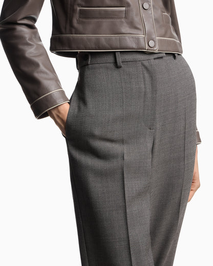 Emporio Armani Mouliné crêpe wool trousers