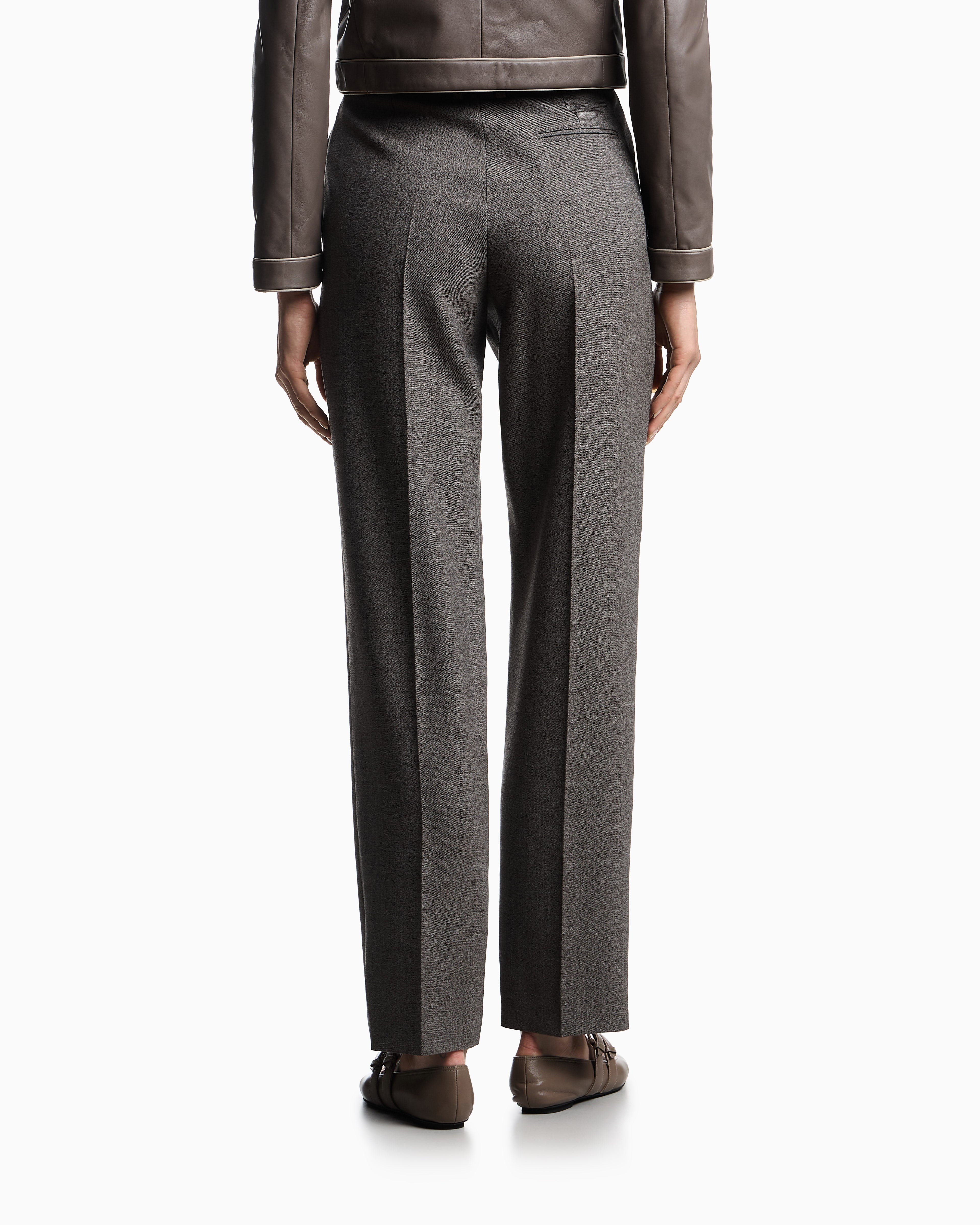 Emporio Armani Mouliné crêpe wool trousers