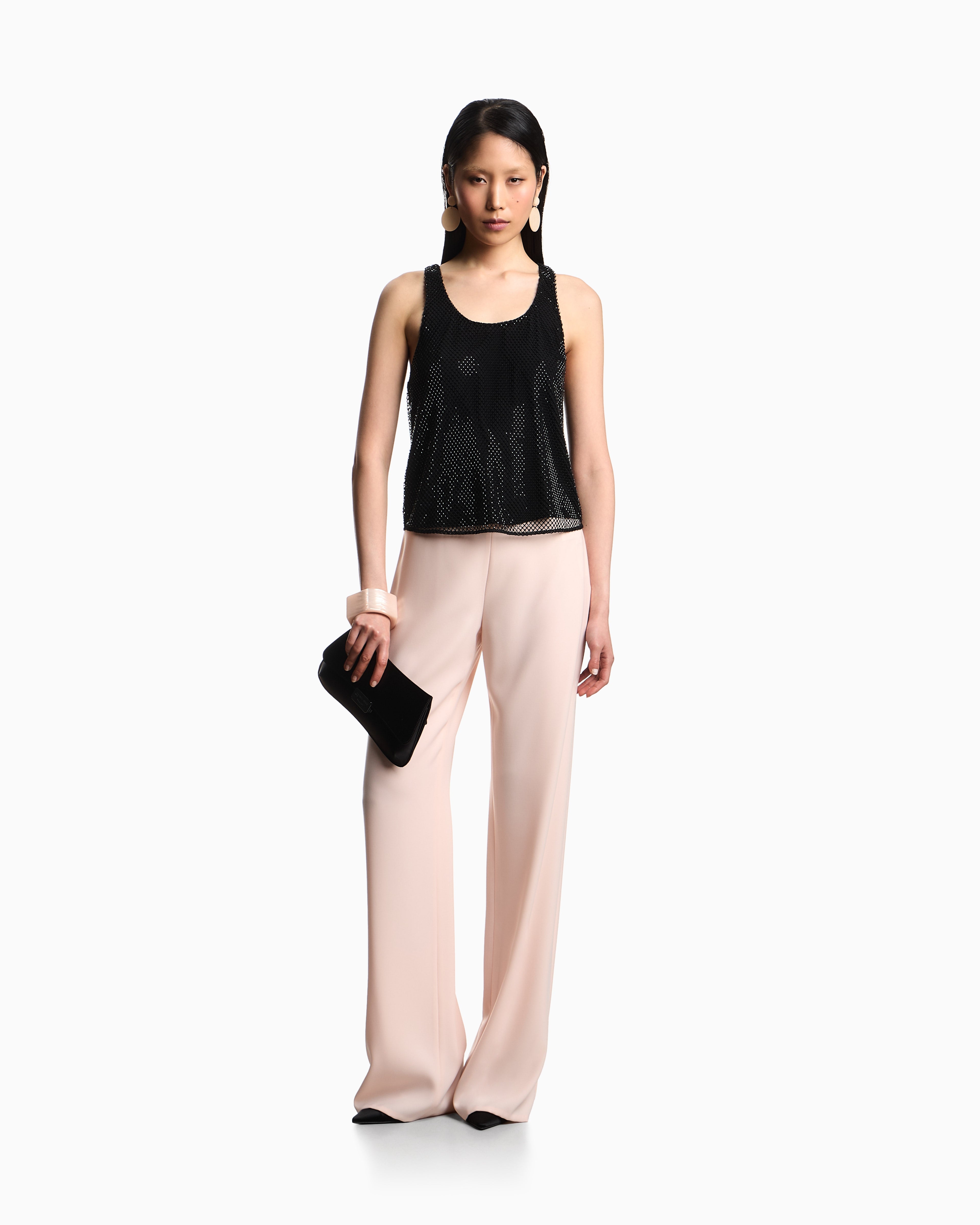 Emporio Armani Techno cady palazzo trousers