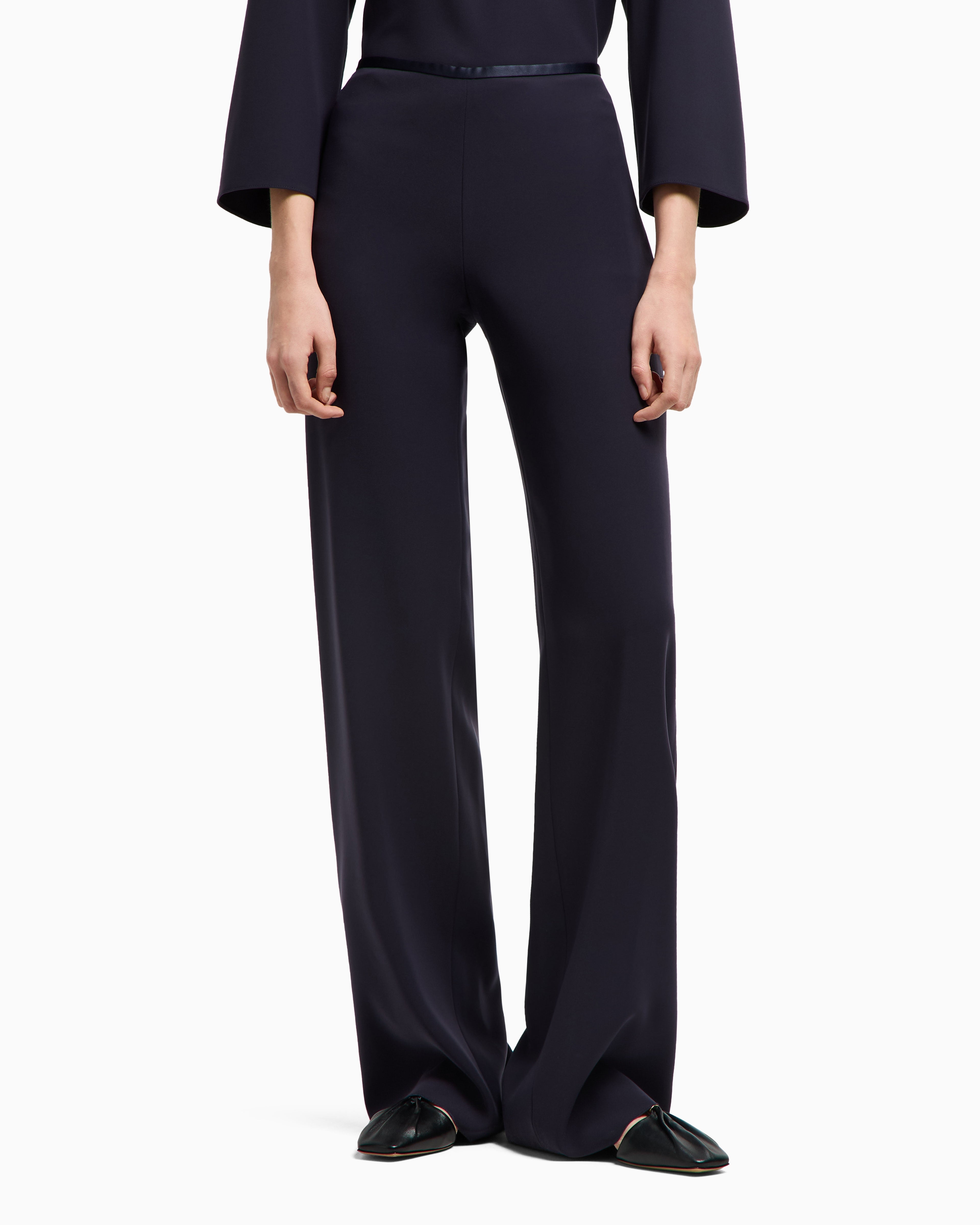 Emporio Armani Techno cady palazzo trousers