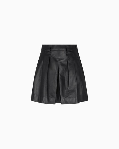 Emporio Armani Nappa lambskin skirt with godet pleat