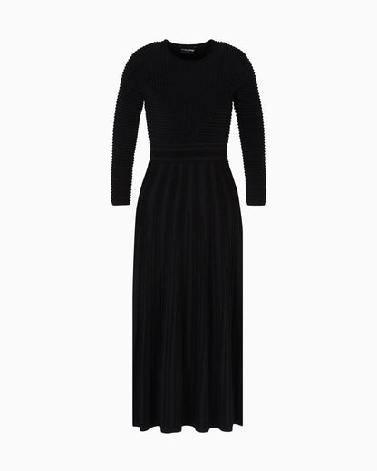 Emporio Armani Long dress in ottoman chenille