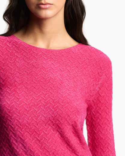 Emporio Armani Chenille jumper with embossed irregular chevron motif
