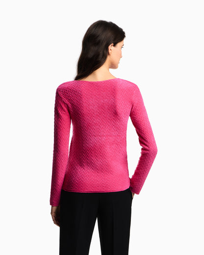 Emporio Armani Chenille jumper with embossed irregular chevron motif