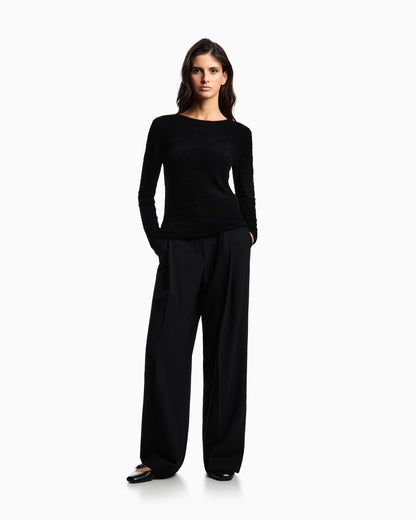Emporio Armani Chenille jumper with embossed irregular chevron motif