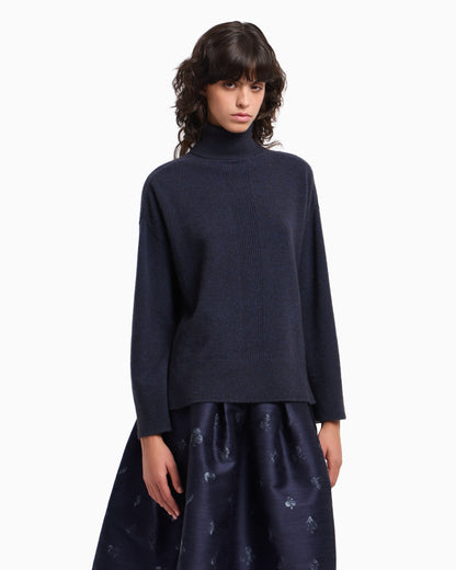 Emporio Armani  Rollneck jumper in a yak wool blend