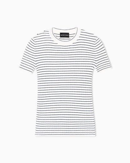 Emporio Armani Ribbed T-Shirt with striped motif